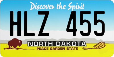 ND license plate HLZ455