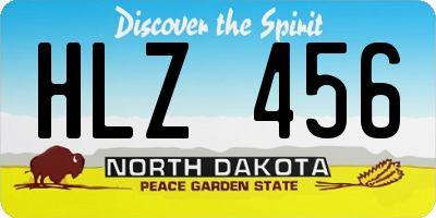 ND license plate HLZ456