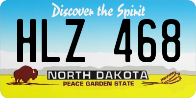 ND license plate HLZ468