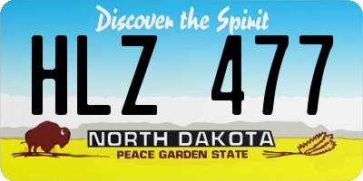ND license plate HLZ477
