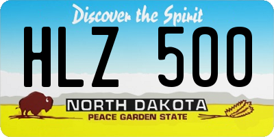 ND license plate HLZ500