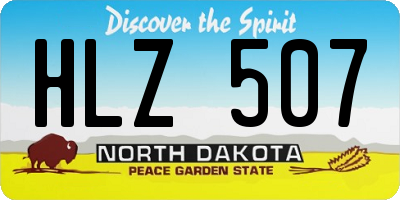 ND license plate HLZ507