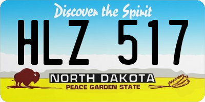 ND license plate HLZ517