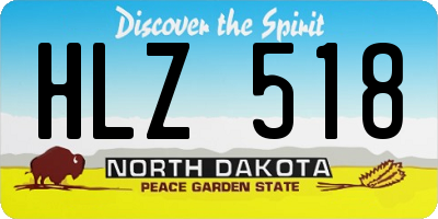 ND license plate HLZ518
