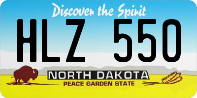 ND license plate HLZ550