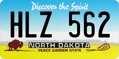 ND license plate HLZ562