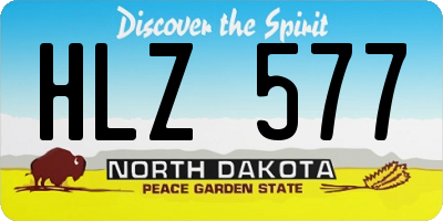 ND license plate HLZ577
