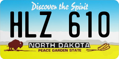 ND license plate HLZ610