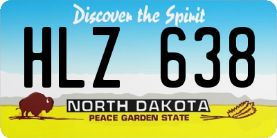 ND license plate HLZ638