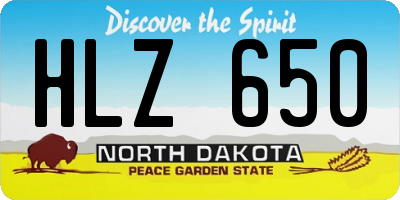 ND license plate HLZ650