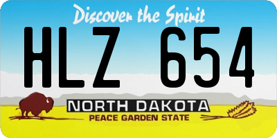 ND license plate HLZ654