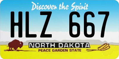 ND license plate HLZ667