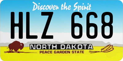 ND license plate HLZ668