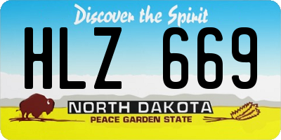 ND license plate HLZ669