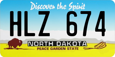 ND license plate HLZ674