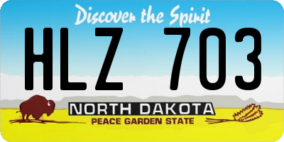 ND license plate HLZ703