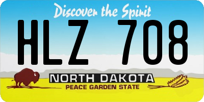 ND license plate HLZ708