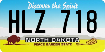 ND license plate HLZ718
