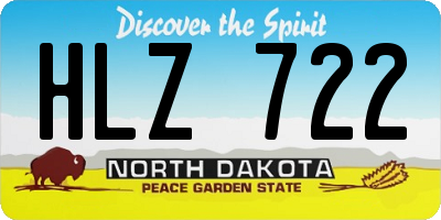 ND license plate HLZ722