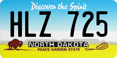 ND license plate HLZ725