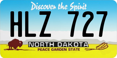 ND license plate HLZ727