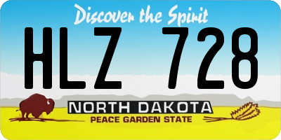 ND license plate HLZ728