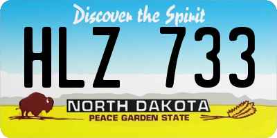 ND license plate HLZ733