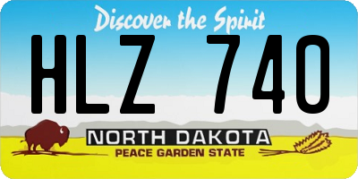 ND license plate HLZ740
