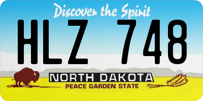ND license plate HLZ748