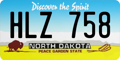 ND license plate HLZ758