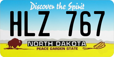 ND license plate HLZ767