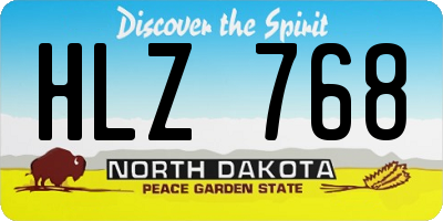 ND license plate HLZ768