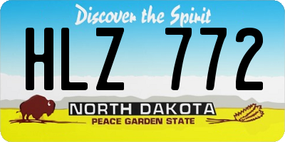 ND license plate HLZ772