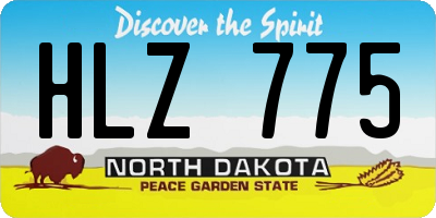 ND license plate HLZ775