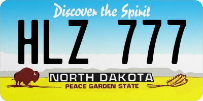ND license plate HLZ777