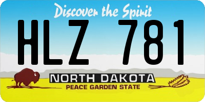ND license plate HLZ781
