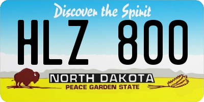 ND license plate HLZ800