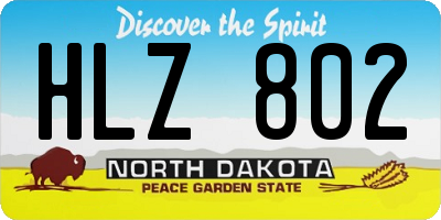 ND license plate HLZ802