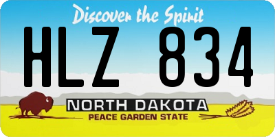 ND license plate HLZ834