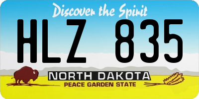 ND license plate HLZ835