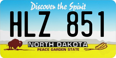 ND license plate HLZ851