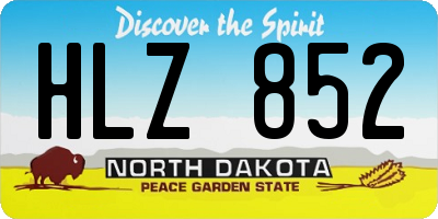 ND license plate HLZ852