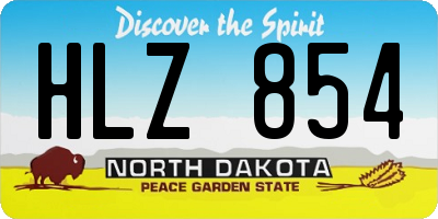 ND license plate HLZ854