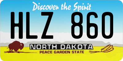 ND license plate HLZ860