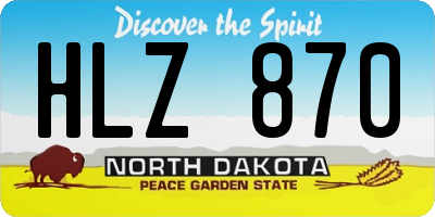 ND license plate HLZ870
