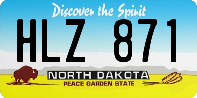 ND license plate HLZ871