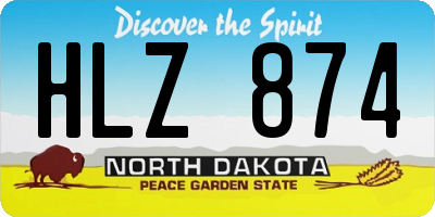 ND license plate HLZ874