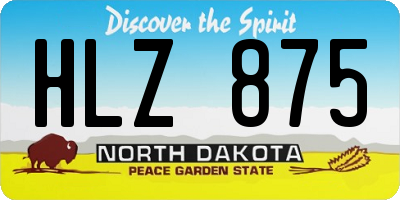 ND license plate HLZ875