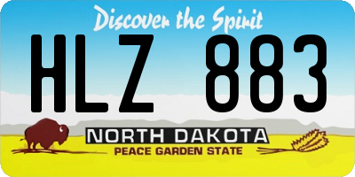 ND license plate HLZ883