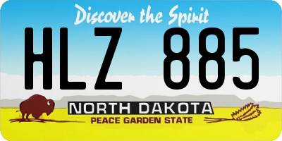 ND license plate HLZ885